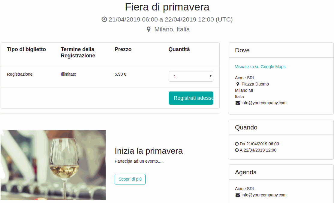 Odoo image and text block