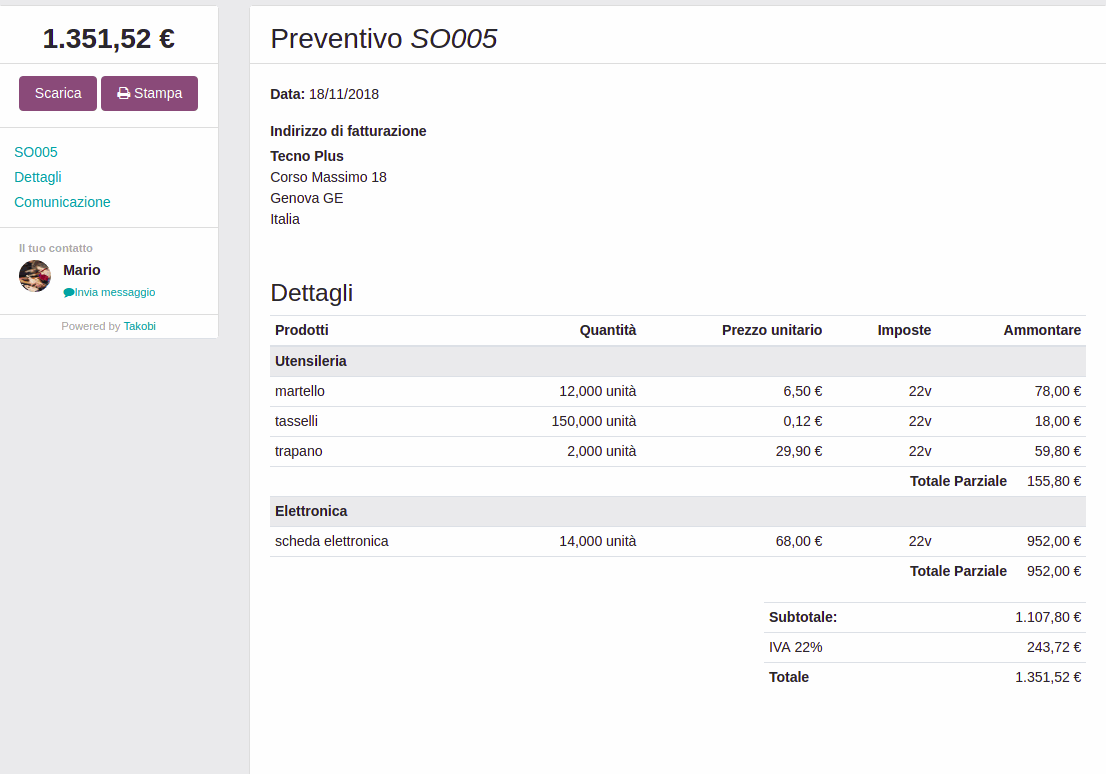 Odoo text and image block