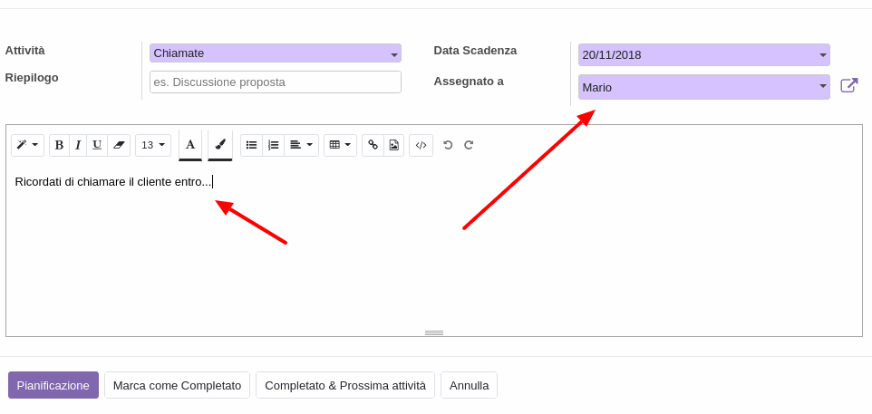 Odoo text and image block